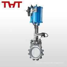 SS304 pneumatic big size actuated carbon steel flange knife gate valve